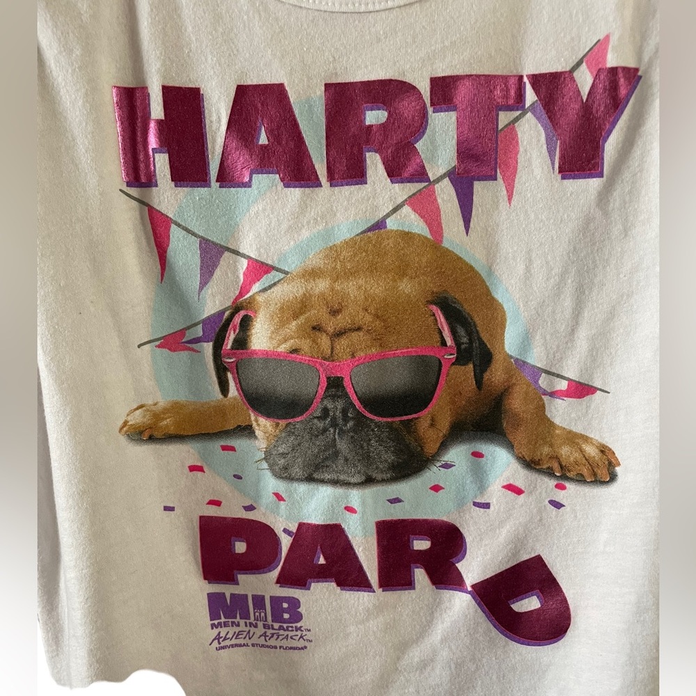 Universal Studios Men In Black Harty Pard Dog Graphic Lace Back Tank size Large - Picture 5 of 12